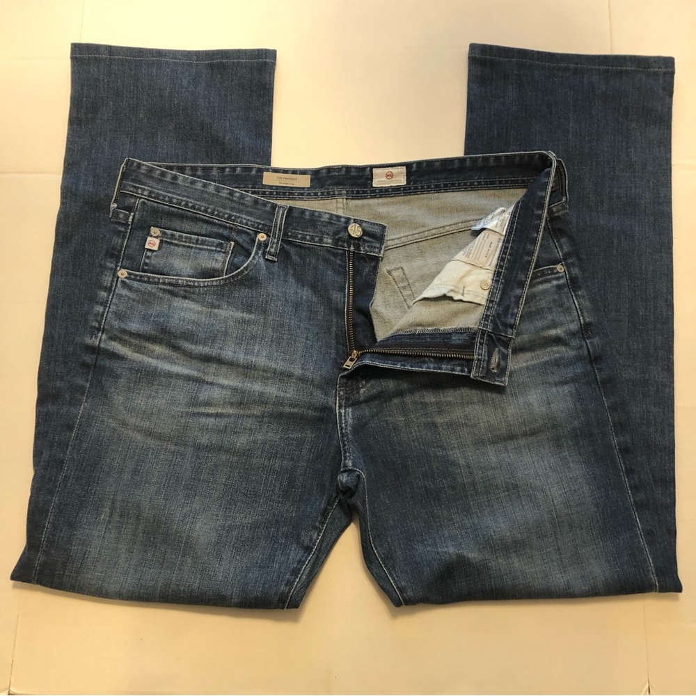 AG Adriano Goldschmied Men's Straight Jeans in Blue
